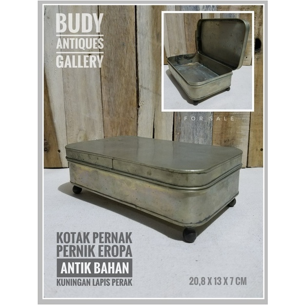 Kotak Pernak Pernik Eropa Antik Bahan Kuningan Lapis Perak