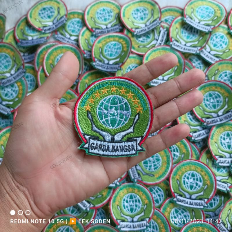 Bet GARDA BANGSA Badge Bordir Komputer GERAKAN PEMUDA KEBANGKITAN BANGSA PKB Partai Kebangkitan Bang