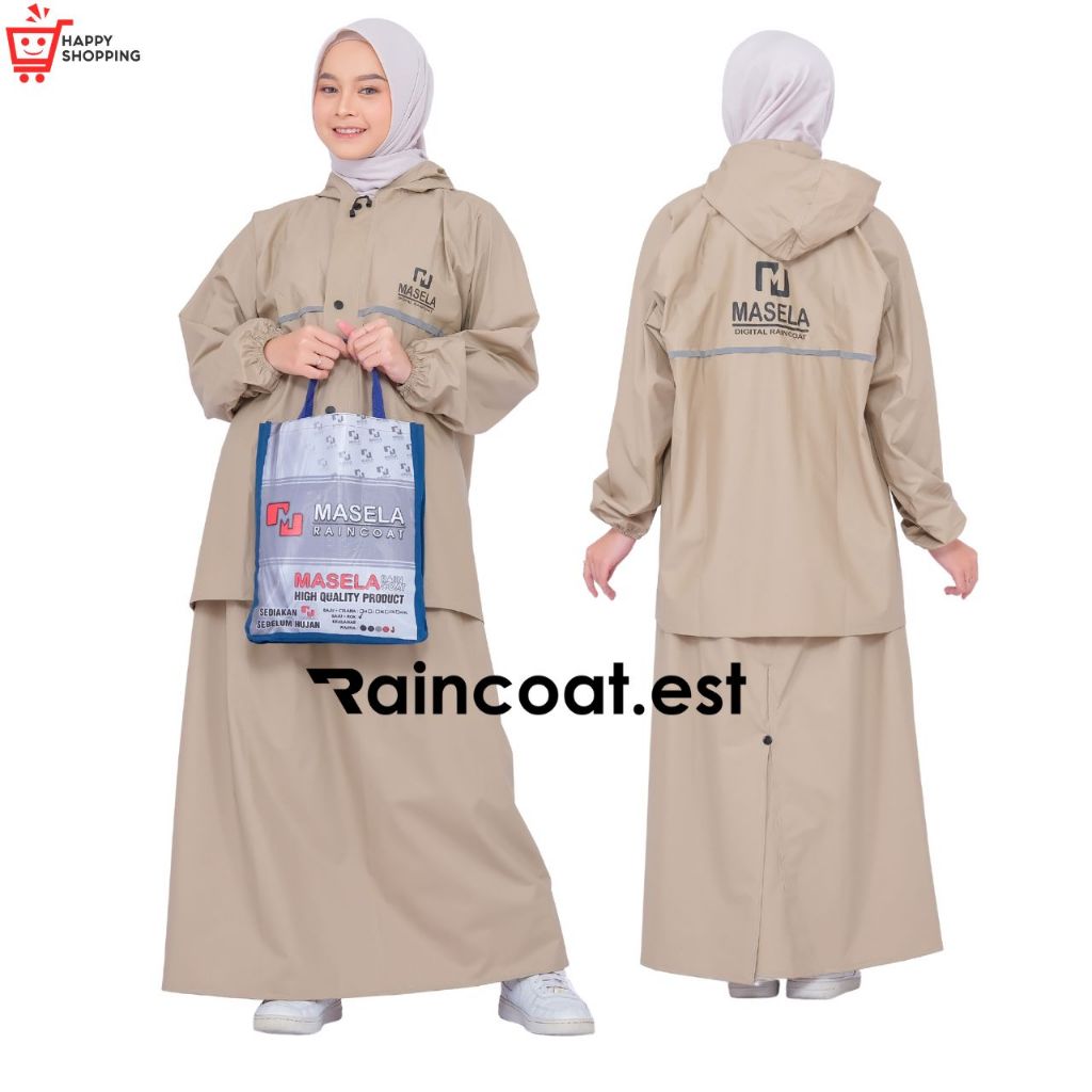MASELA, Jas Hujan Wanita Setelan Baju Dan Rok ORIGINAL