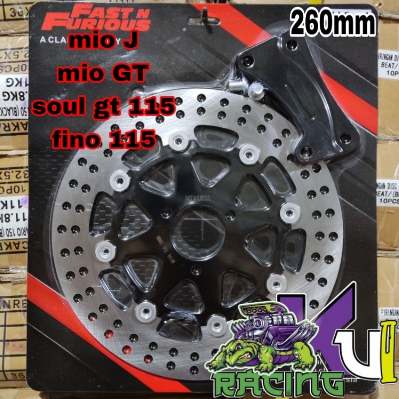 cakram disc piringan depan lebar 260mm plus breket mio j soul gt mio gt fino fi 115 mioj miogt soul 