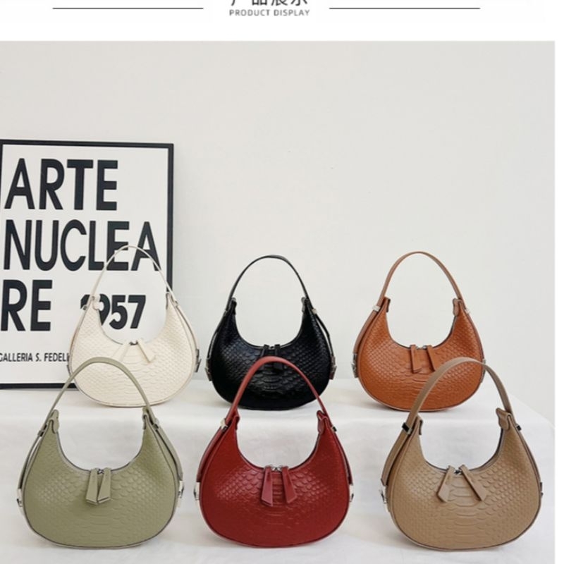 CROCO HOBO SHOULDER BAG Tas Bahu Fhasion Import