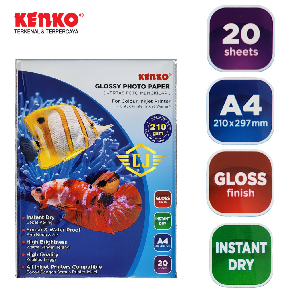 

Kertas Foto Kenko A4 210 gr gsm Photo Paper Glossy