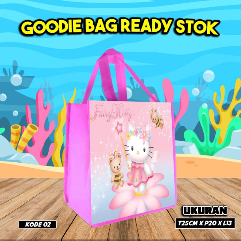 

{LANCAR 10Pcs} tas kantong makanan snacks/goodie bag karakter hello kitty katalog 02/tas ultah/kantong