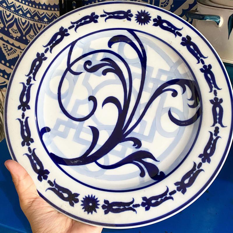 Piring makan keramik | biru putih keramik