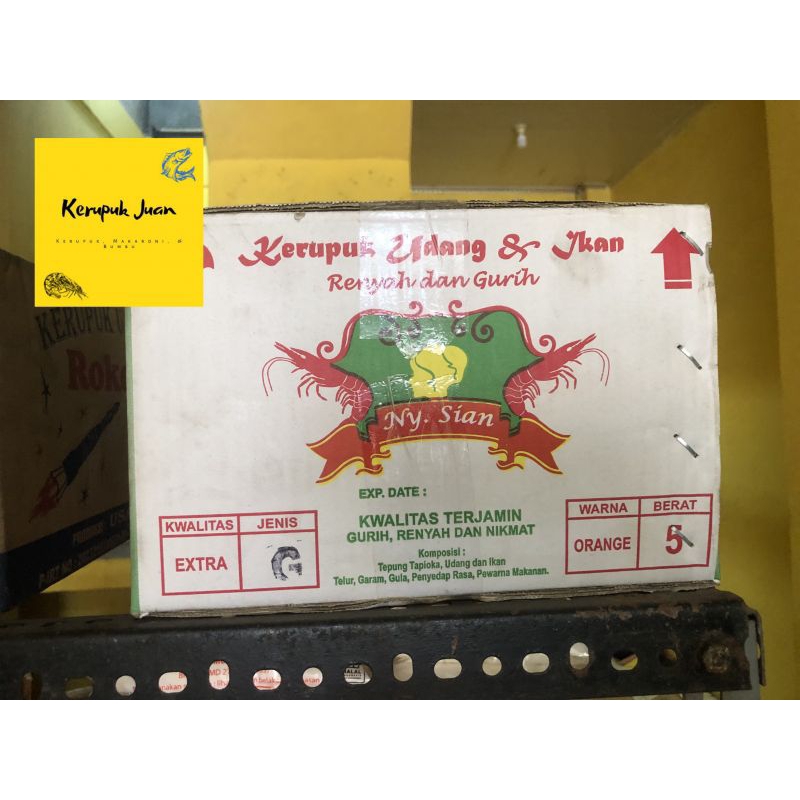 

Kerupuk Udang Tipe G Cap Ny. Siam / Nyonya Siam 5 KG