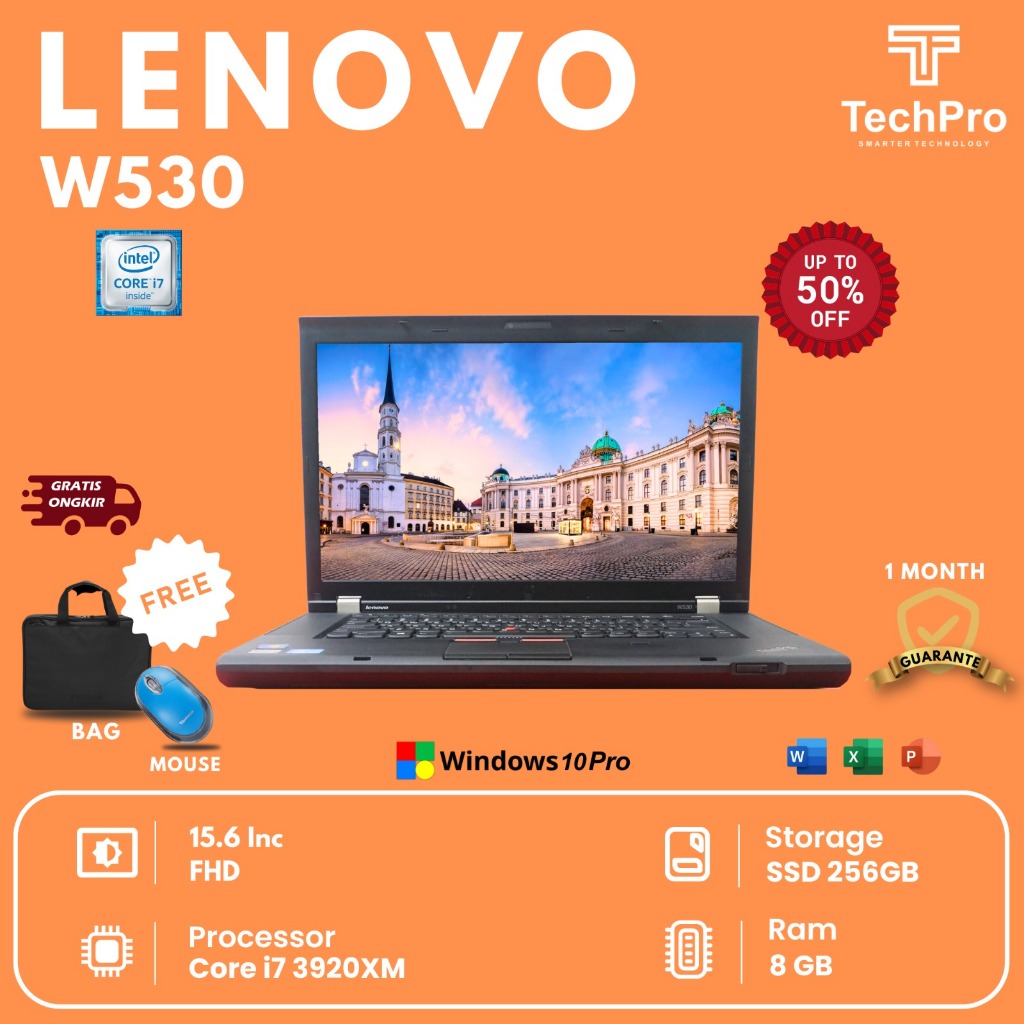 PROMO LAPTOP W530 I7 GEN 3 RAM 8 HDD 500GB