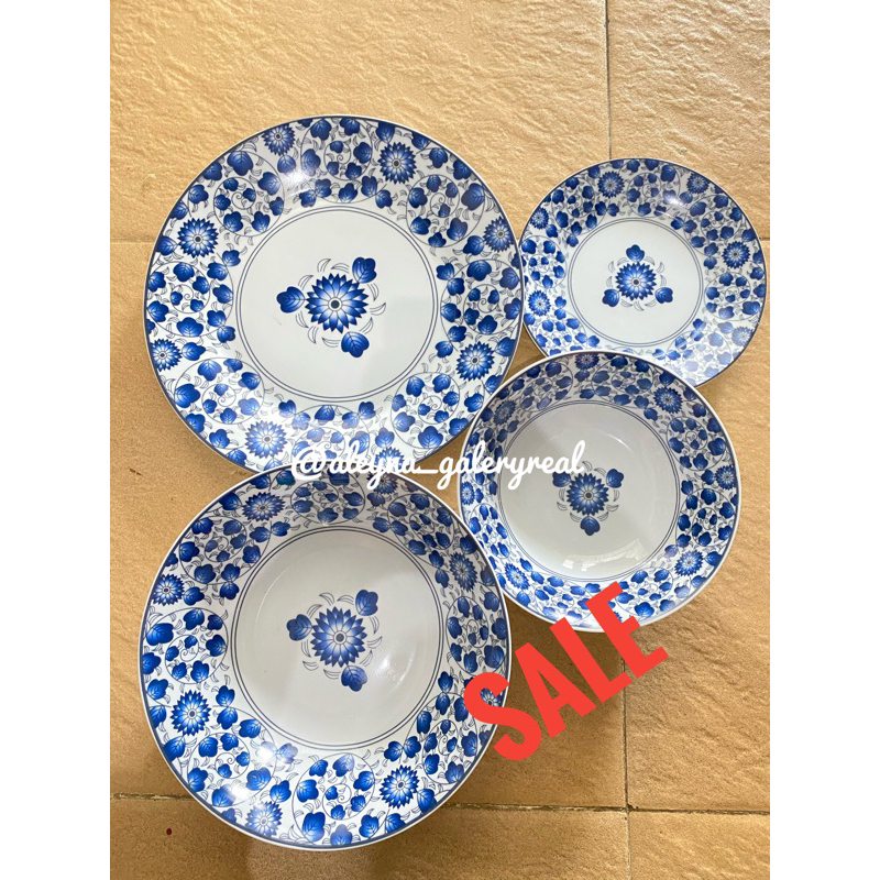 Paket dinner set | keramik biru putih