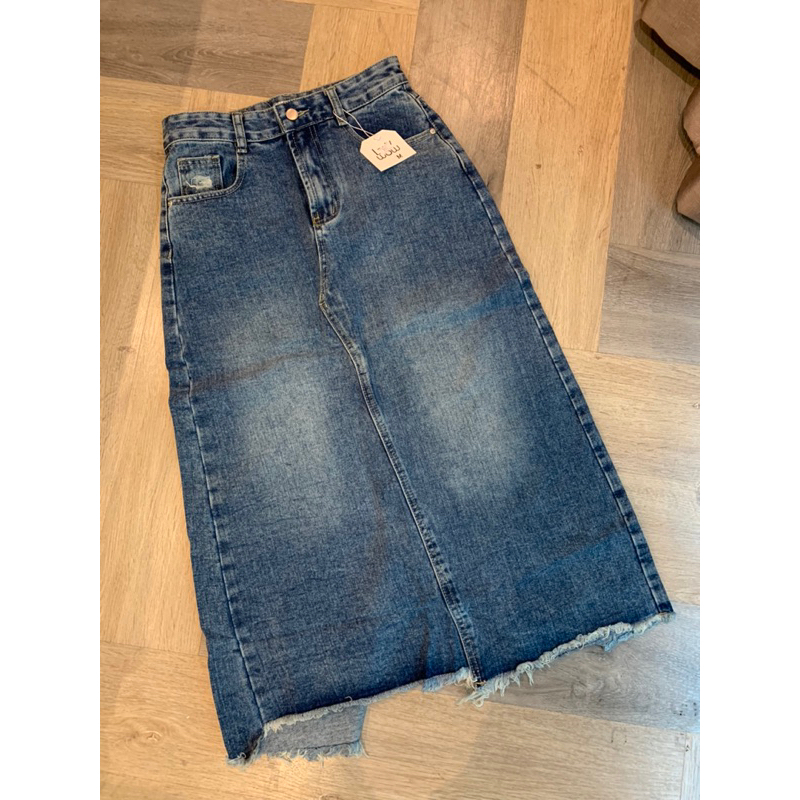 READY WOW 211 DENIM MIDI SKIRT IMPORT BANGKOK / ROK MIDI JEANS WANITA BKK