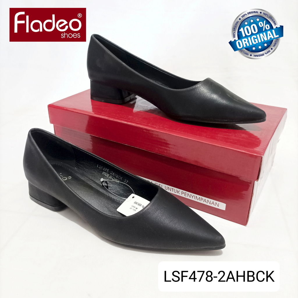 Sepatu Heels Wanita FLADEO LSF478 Warna Hitam Platform 100% Asli