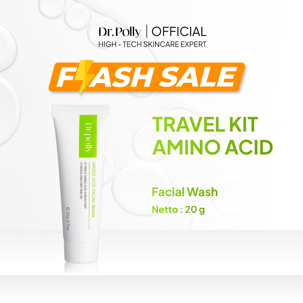 [ LIVE EXCLUSIVE  ] Dr. Polly Amino Acid Facial Wash 20g  Hyaluronic Acid Amino Acid Hydrating Membe