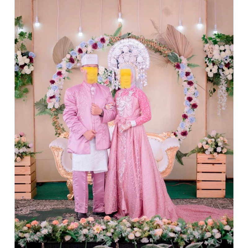 Preloved baju pengantin pink couple