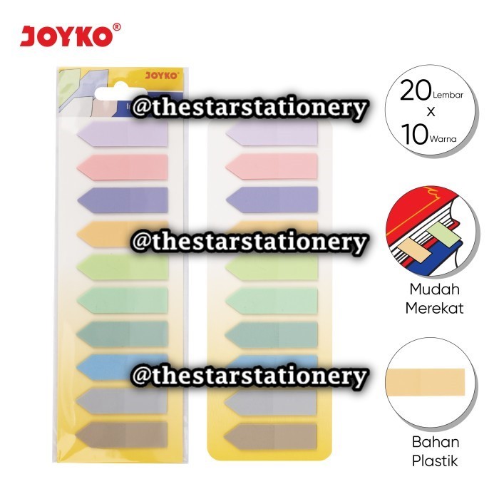 

(1 Set) GROSIR Index Mark Penanda Pembatas Memo Joyko IM-63 Plastik Kotak 10 Warna