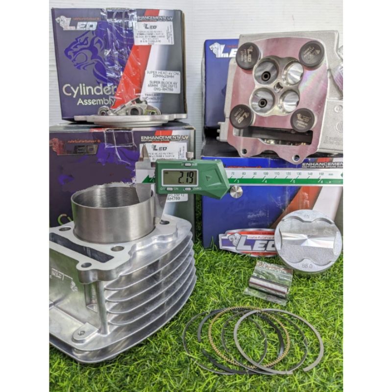 COMBO | LEO HEAD MX 135 PNP SUPRA 125 & JUPITER Z1 FI 4 VALVE 22/25 & 24/27 | LEO BLOCK 4 VALVE 65MM