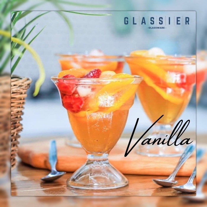 Gelas Kecil Kaki Unik Vanila Kaca Bening Tebal Tahan Panas Premium Citinova Vanilla 250ML Gelas Mura