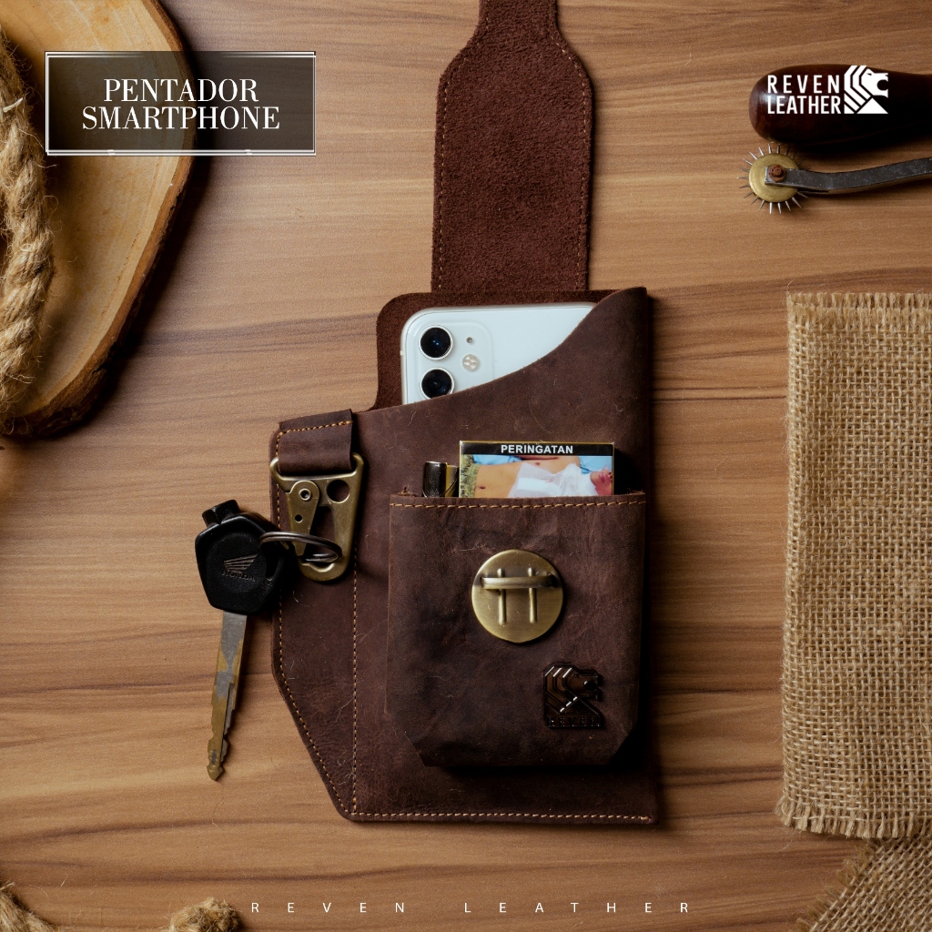 Tas Pinggang Hp Pria Waistbag Waist Bag Army Tempat Smartphone dan Dompet Tas Selempang Kulit Asli M