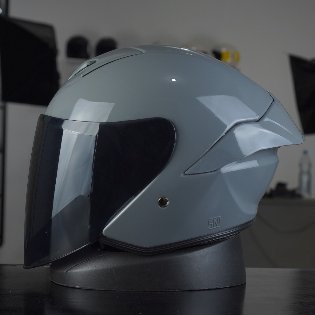 Helm Half Face Original Jitsu Js1 Carbon Series SNI Paket Ganteng Visor Smoke