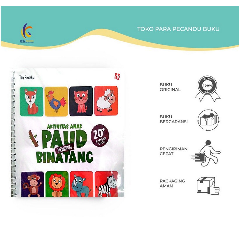 Buku Aktivitas Anak - Aktivitas Paud Mewarnai Binatang - Tim Redaksi - Cikal Aksara - Bukukaluku