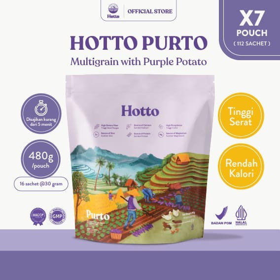 

7 POUCH Hotto Purto Multigrain with Purple Potato (isi 112 Sachet)