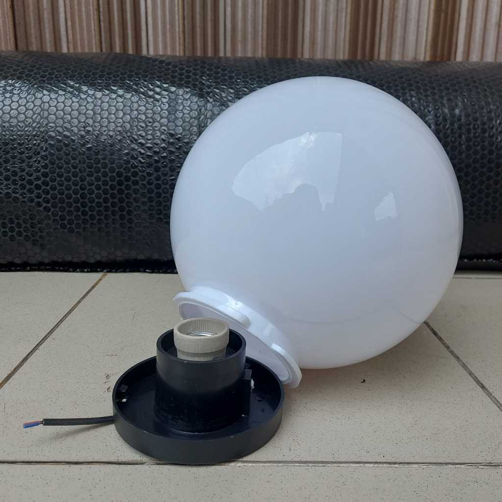 Kap Lampu Taman Bulat 10 Inch E27 Outdoor Putih Lampu Taman Outdoor 25CM