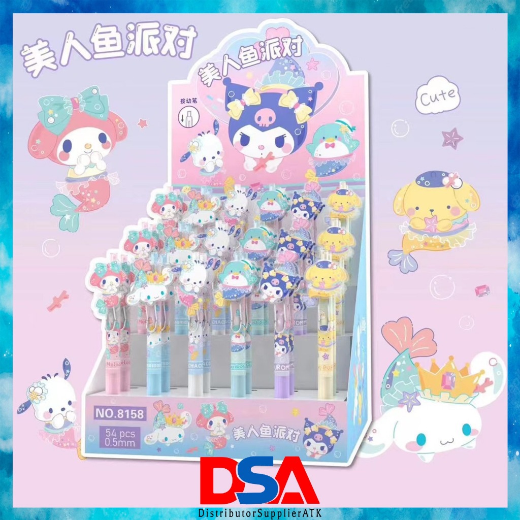 

pulpen gel karakter sanrio duyung/pulpen gel 0,5 akrilik premium/pulpen gel murah/pulpen gel sanrio