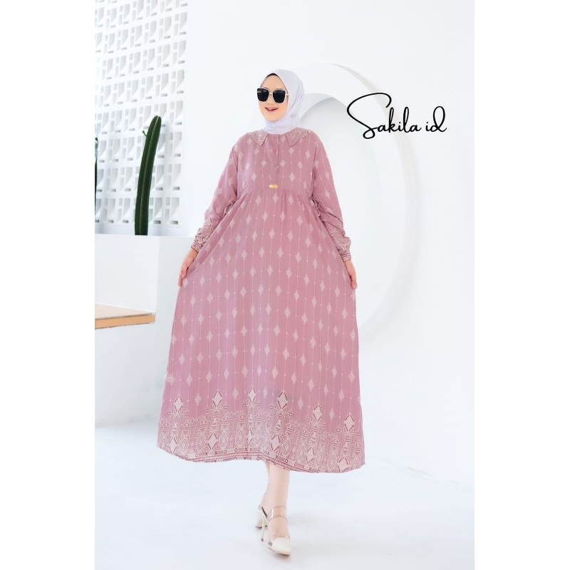 ELMIRA MIDI DRESS - LONG TUNIK RAYON / MIDI DRESS RAYON / GAMIS RAYON PREMIUM / MIDI DRESS SUPER ADE