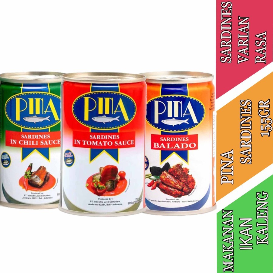 

Sarden Varian Rasa - Pina Sardines - Makanan Ikan Kaleng - 155gr