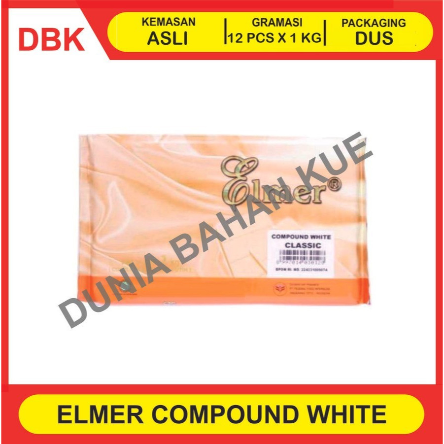 

ELMER COKLAT BATANG CHOCOLATE COMPOUND 1KG CLASSIC WHITE - 1 DUS 12 PCS