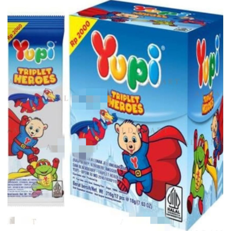 

Yupi TRIPLET HEROES Box isi 12 Pcs