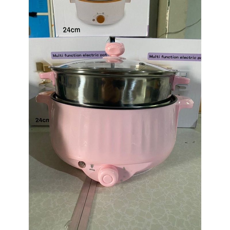 QG  Panci Listrik Multifungsi 3In1 Electric POT Anti Lengket plus steamer Beruang 2.5L 24 cm