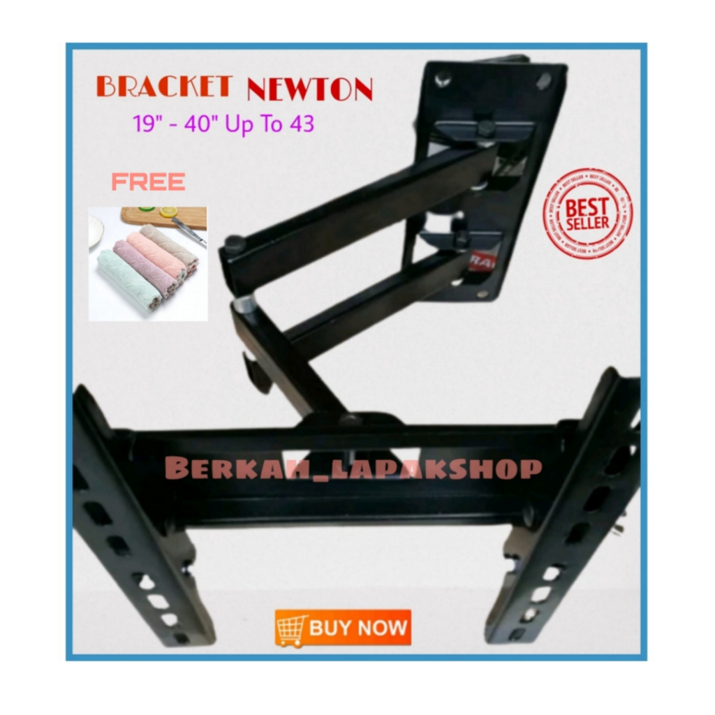 Bracket TV LCD LED Swivel Newton 19-43 Inch New Produk
