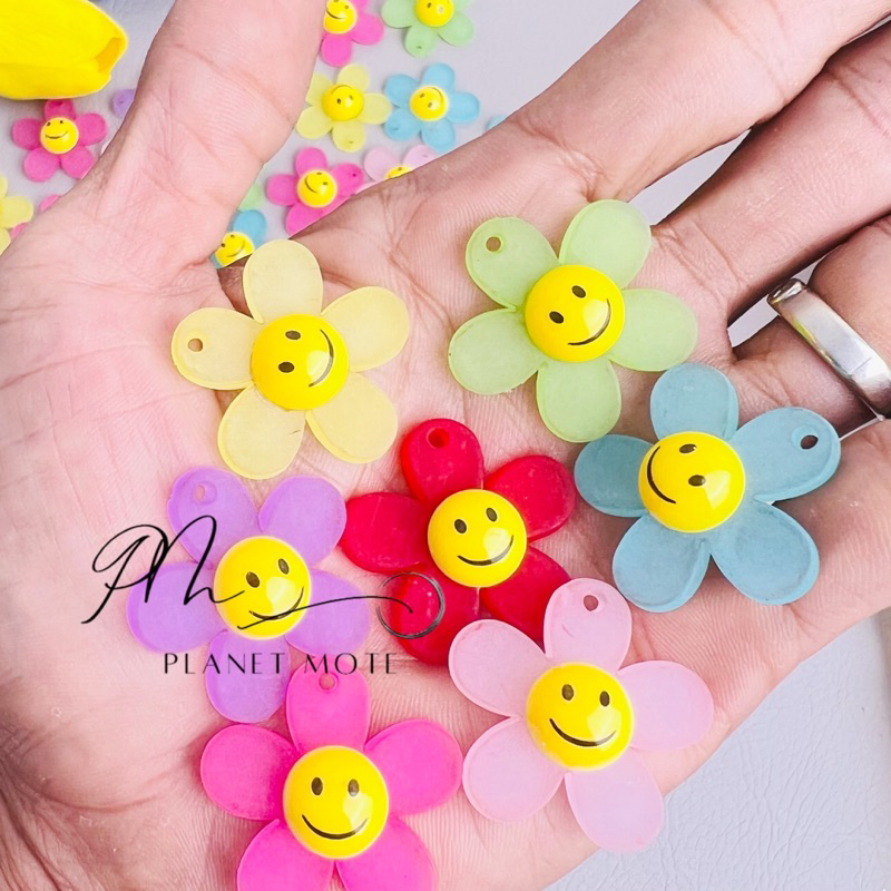 3pcs Clay Gantung Bunga Smile Besar - Manik Smile - Clay Smile Bunga