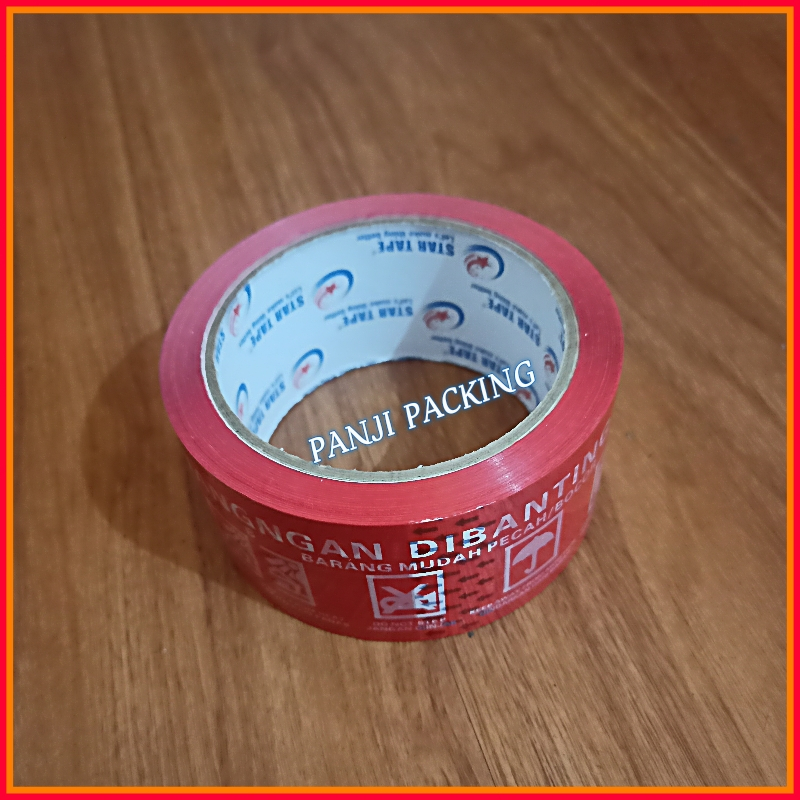 

Lakban Fragile Merah 48mm x 72Yard Solasi Pecah Belah