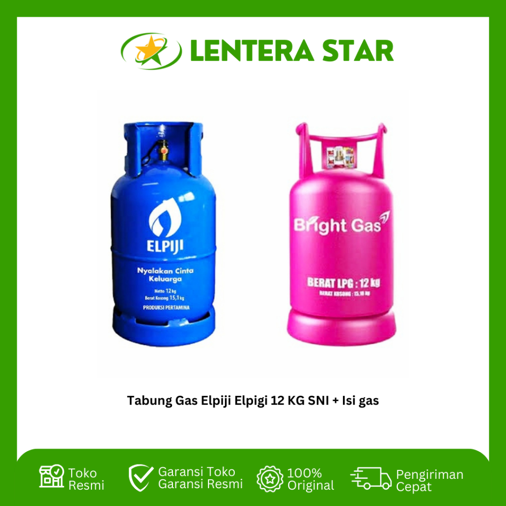 Tabung Gas + Isi 12 KG Pink Bright Gas Elpiji Elpigi SNI