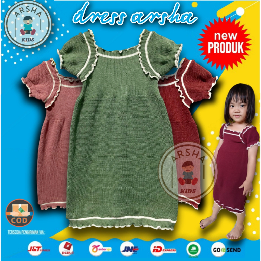 DRESS RAJUT ANAK PEREMPUAN BAJU DRES ANAK PEREMPUAN DRESS BALON ATASAN ANAK FASHION ANAK PEREMPUAN