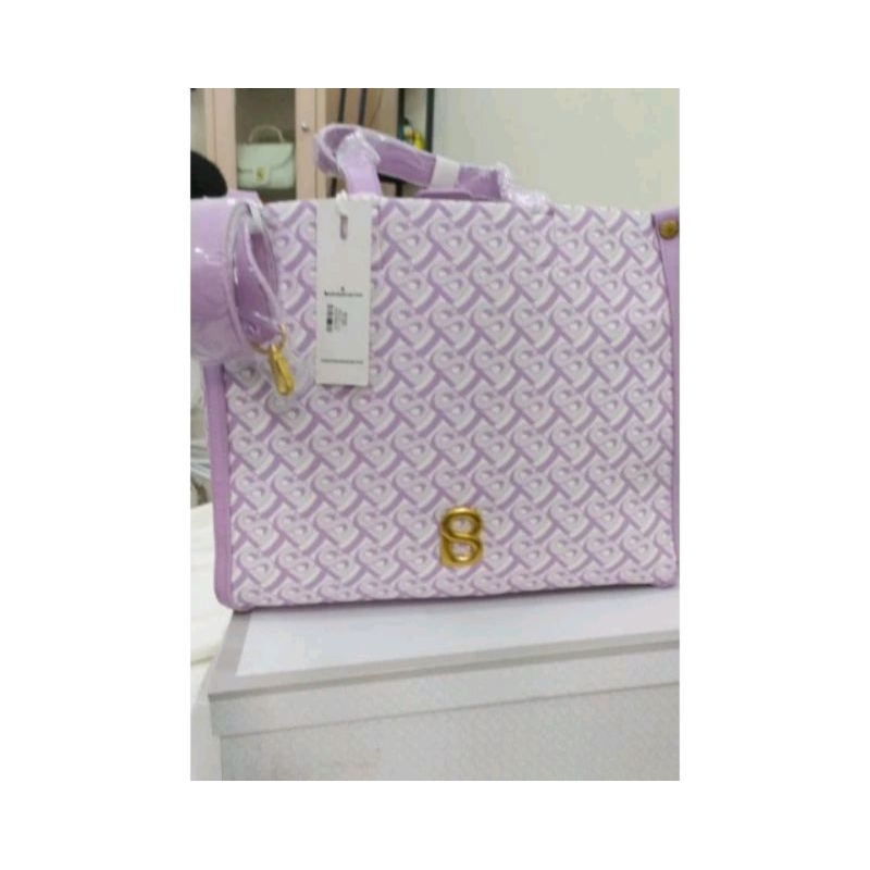preloved buttonscarves bimu totebag lavender good condition