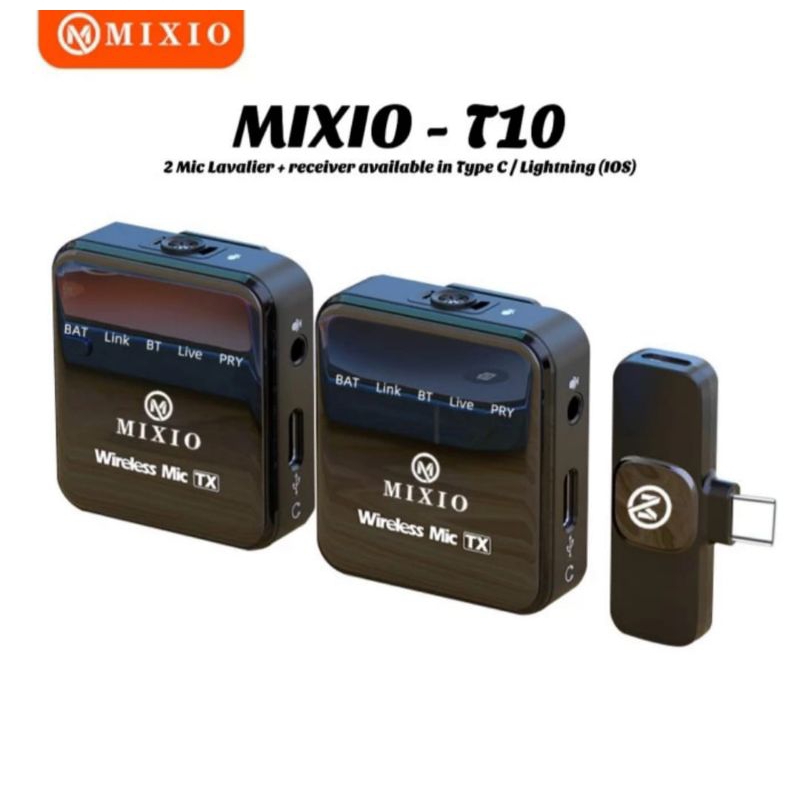 MIXIO-T10 Wireless 2mic Microphone Professional Mikrofon Lavalier HP