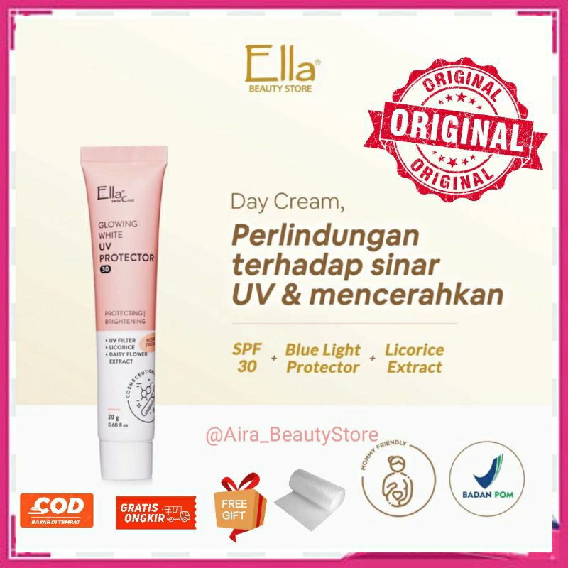 Day CreamWhit UV ProtektirDaisy Glowing Krim pagi Ella skincare