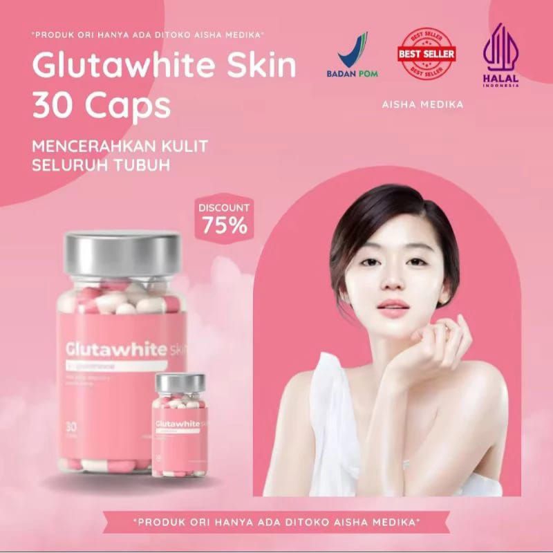 [BISA COD] KAPSUL GLUTAWHITE PEMUTIH KULIT BADAN DAN WAJAH PERMANEN, GLUTAWHITE WHITENING PEMUTIH BA