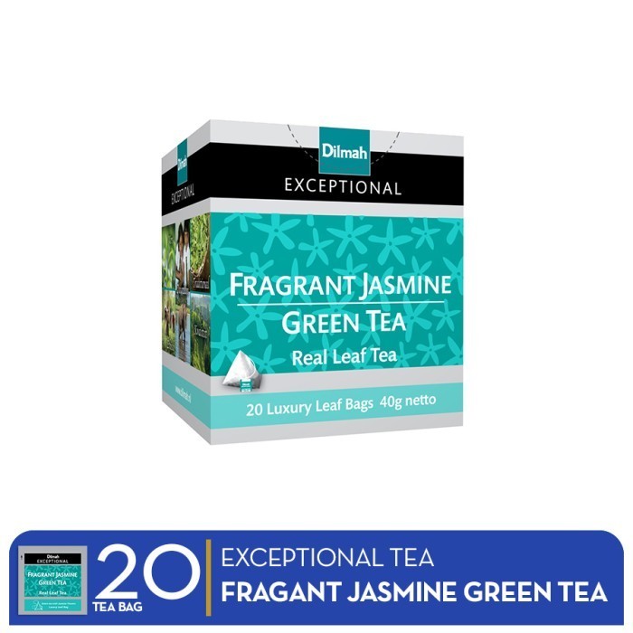 

TEH CELUP PREMIUM DILMAH Exceptional Tea Fragrant Jasmine Greentea Isi 20pcs Kemasan Leaf Tbag Original