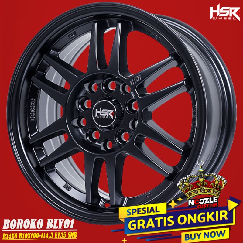 Velg Mobil R14 Lubang 5 PCD 100 Bisa untuk PCD 114 Pelek Racing Ring 14