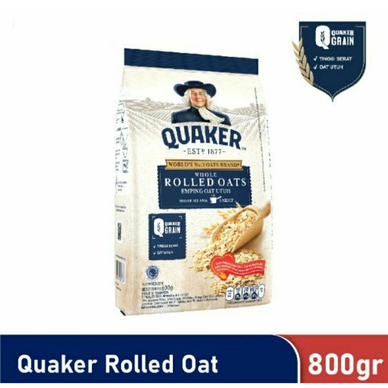 

Quaker Rolled Oats 800 gr Oat Emping Utuh Oatmeal