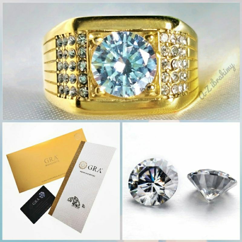 Cincin Permata White Diamond Moissanite (Memo Lab) Titanium Import