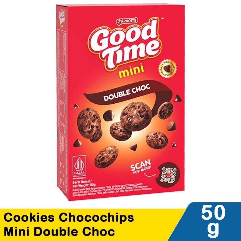 

Good Time Cookies Chocochips Mini Double Choc 50G