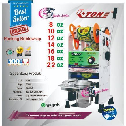 RB OMICKO C-39 mesin Cup Sealer semua ukuran AQUA GELAS 12 , 14 , 16 , 18 , 22 OZ