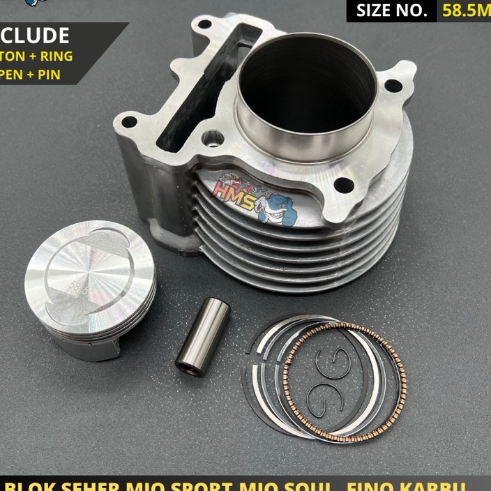 Star Seller. BLOK SEHER BORING PAKET BOREUP MIO MIO SOUL NOUVO 58,5 58 MM ORIGINAL THAILAND.