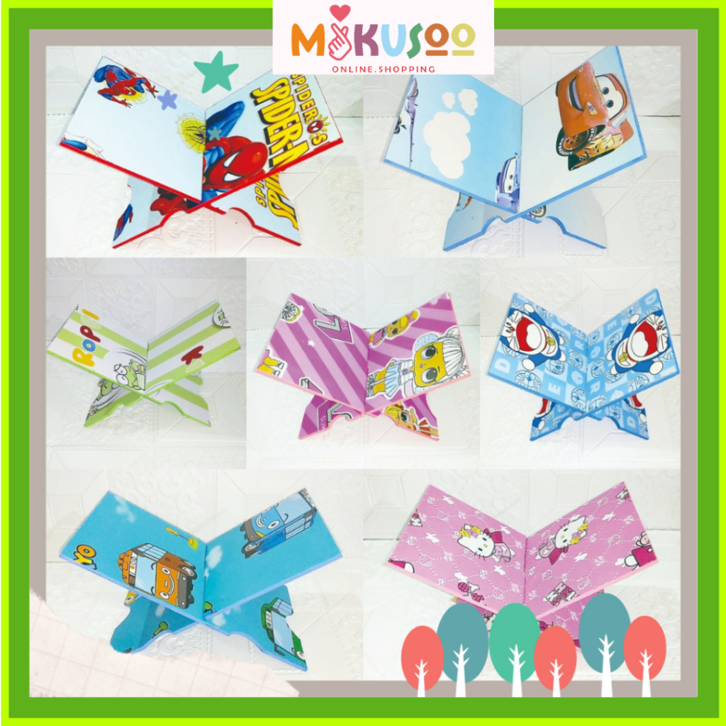 Mikusoo REKAL KARAKTER ANAK DUDUKAN MEJA BACA AL QURAN REKAR REHAL