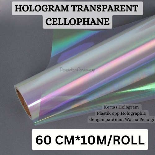 

[ROLL] HOLOGRAM TRANSPARENT CELLOPHANE PER ROLL KERTAS BUKET BUNGA HAND BOUQUET