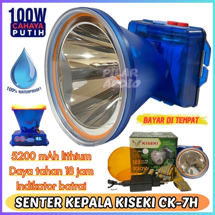 KISEKI CK-7H Senter Kepala LED Kiseki 100 Watt CK 7H Cahaya Kuning DAN Cahaya Putih