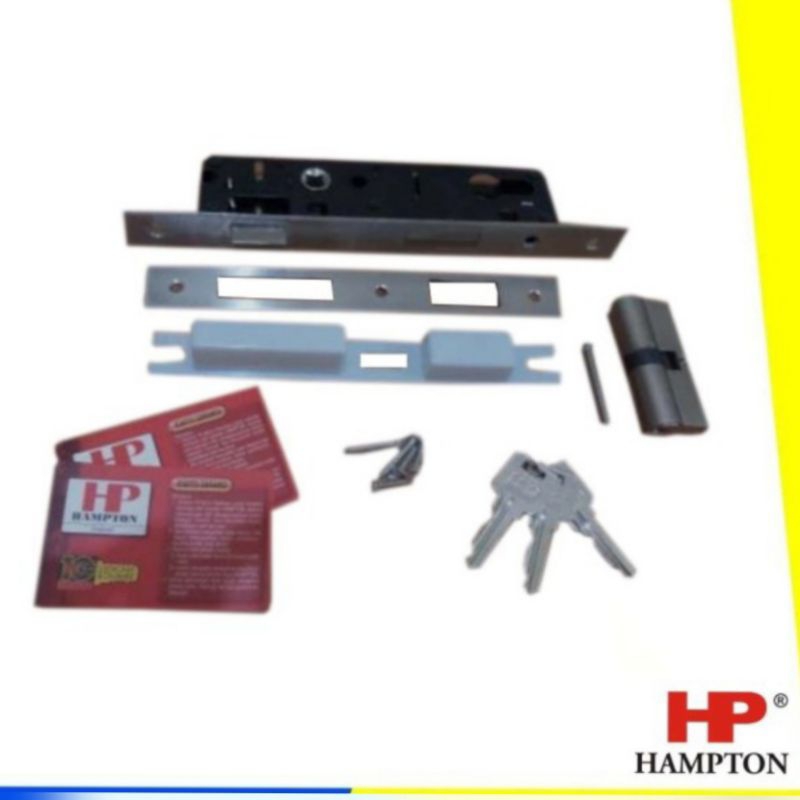 Kunci Swing Hampton Stainless / EC4085 + Silinder Kunci Pintu Standar Hampton