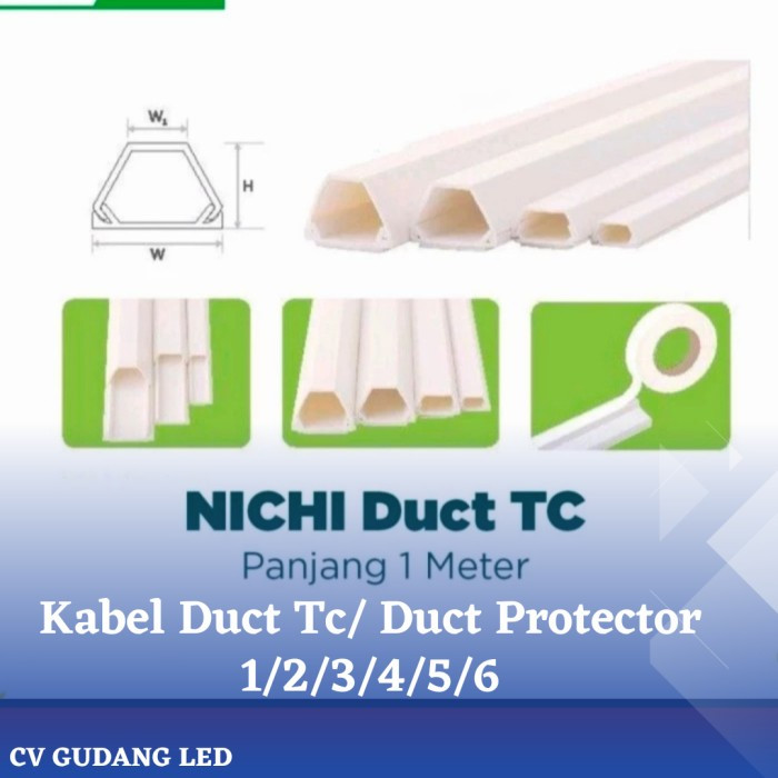 Nichi Kabel Duct TC 1/2/3/4/5/6 1 Meter Kabel Protector Pengaman Kabel Original